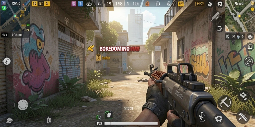 Tampilan gameplay BOKEDOMINO yang seru dan menegangkan.