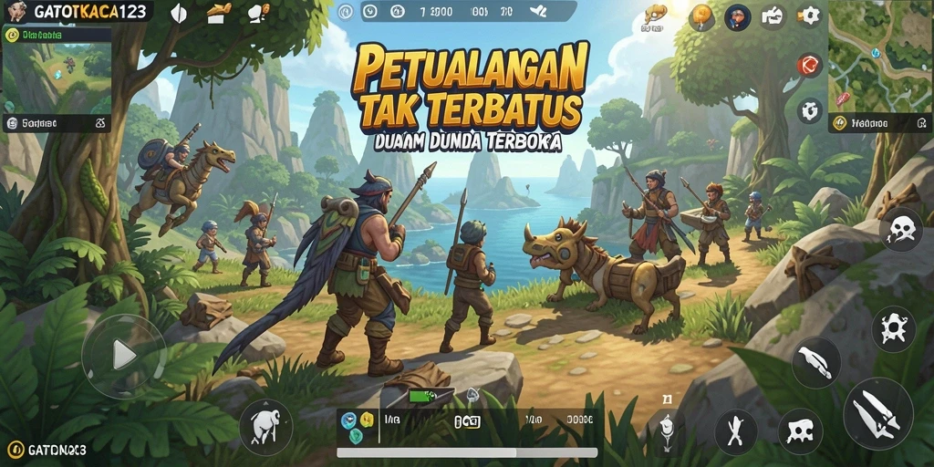 Gameplay GATOTKACA123 menunjukkan keindahan dunia terbuka yang menakjubkan.