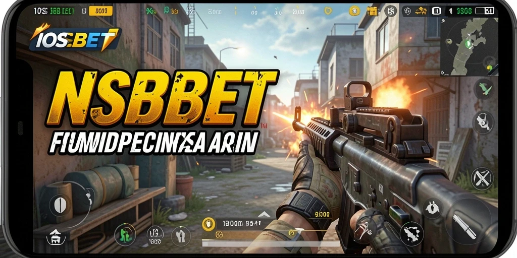 Screenshot utama IOSBET menunjukkan aksi tembak-menembak yang intens.