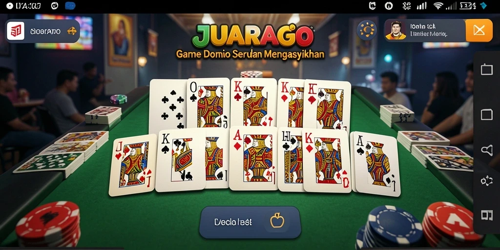 Tampilan gameplay seru di JUARAGO dengan pemain berlaga.
