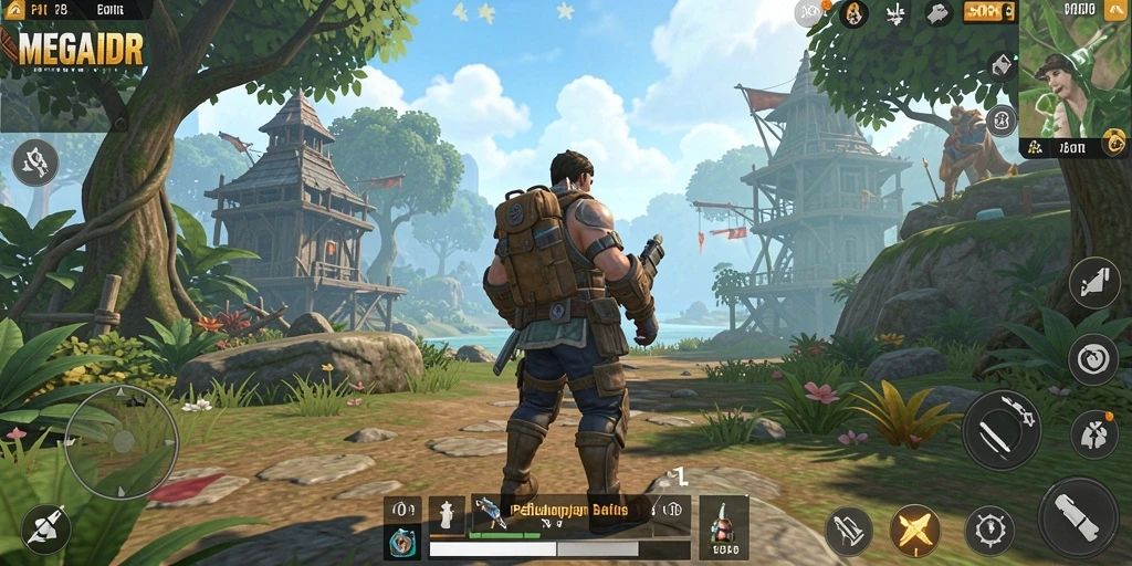 Gameplay seru MEGAIDR dalam dunia terbuka yang luas.