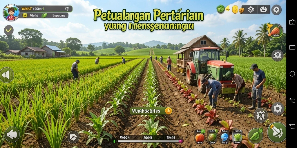Tangkapan layar WINJKT menunjukkan keseruan bertani di ladang.