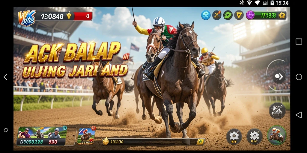 Gameplay mendebarkan di WK888 saat balapan di lintasan.